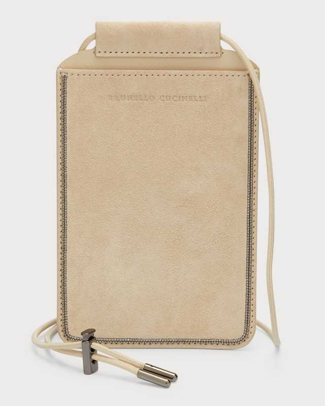 Monili Suede Phone Case Crossbody Bag