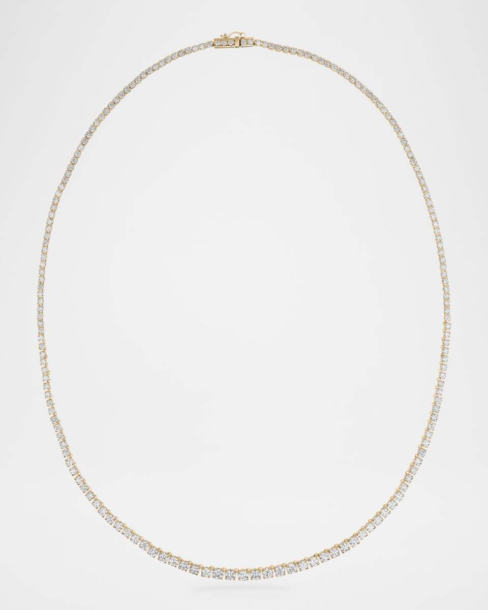 14K Gold Graduating Diamond Tennis Necklace