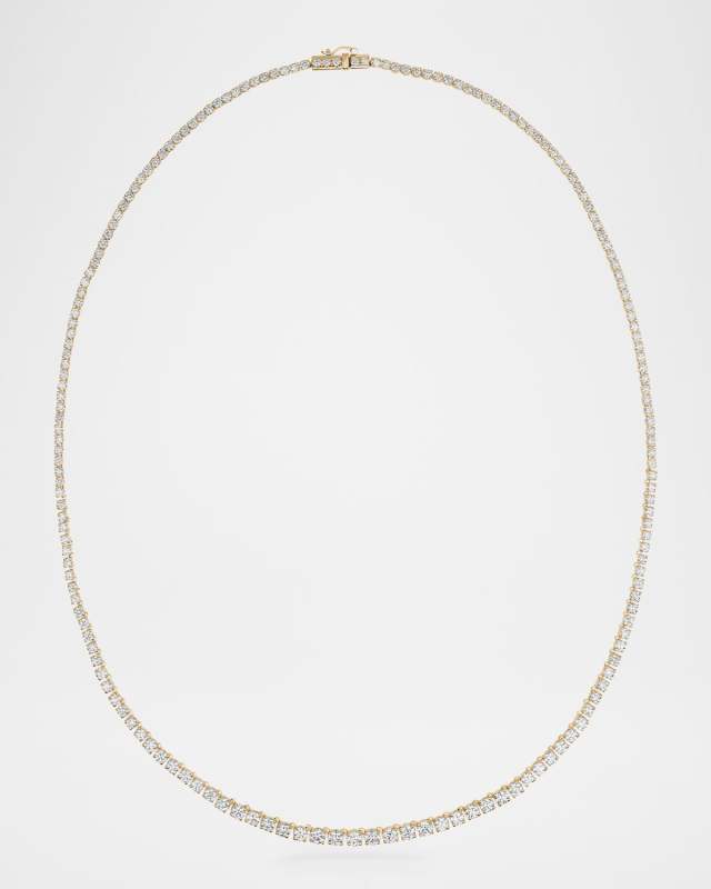 14K Gold Graduating Diamond Tennis Necklace