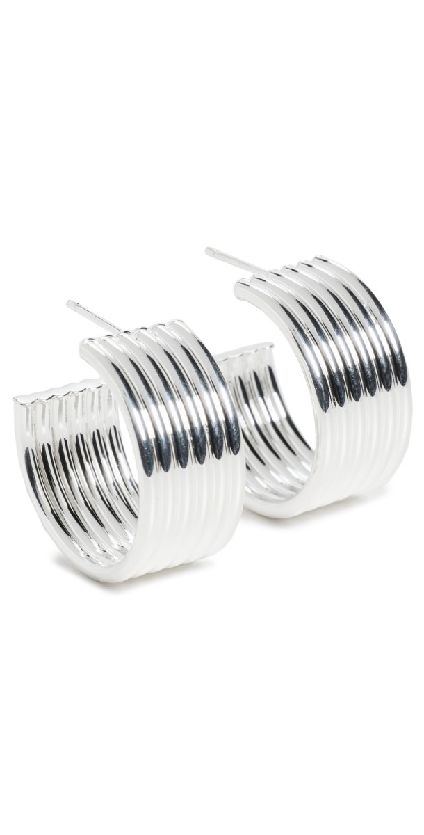 Jennifer Zeuner Jewelry Cairo 1 Hoops Sterling Silver