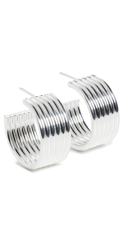 Jennifer Zeuner Jewelry Cairo 1 Hoops Sterling Silver