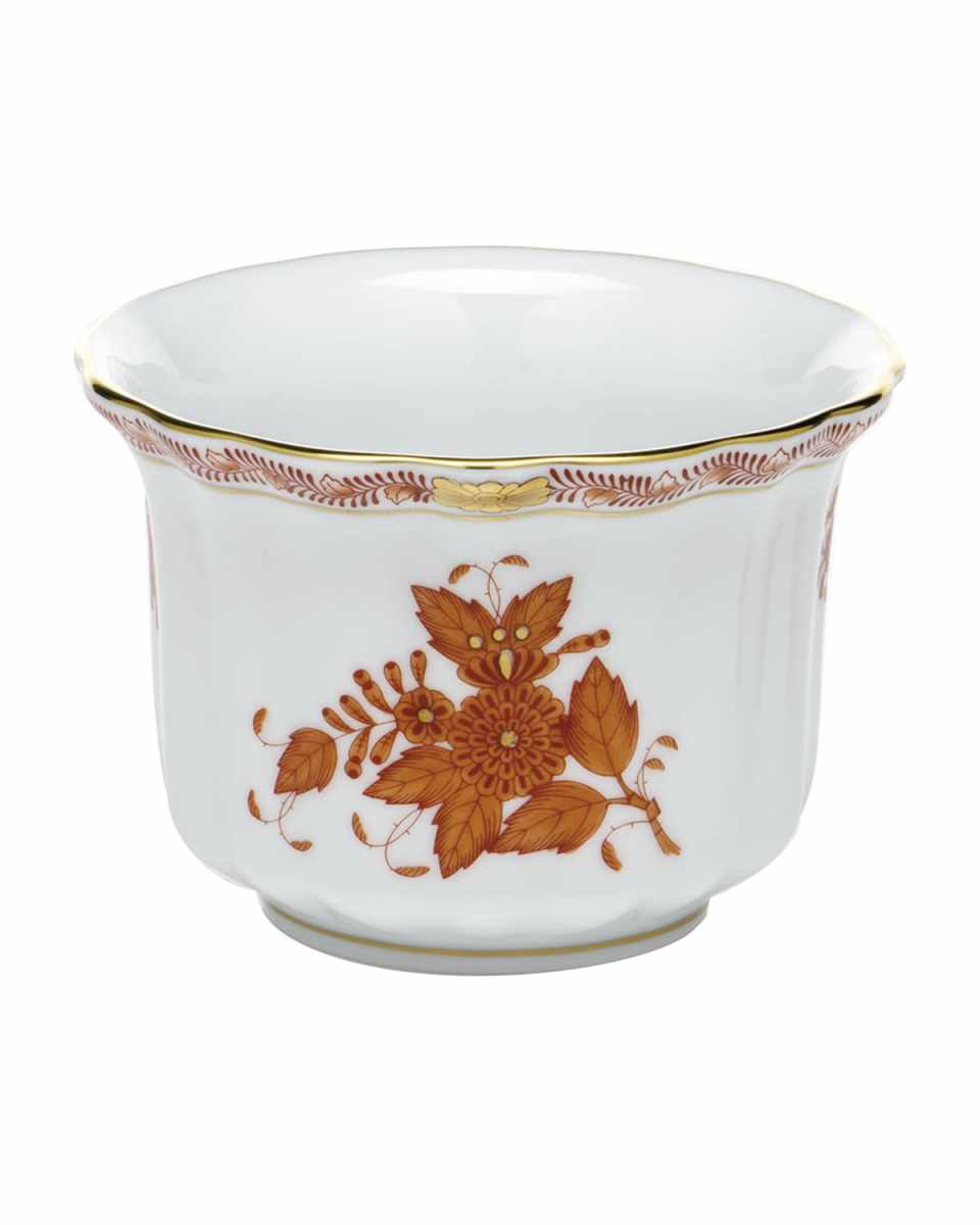 Chinese Bouquet Rust Mini Cache Pot