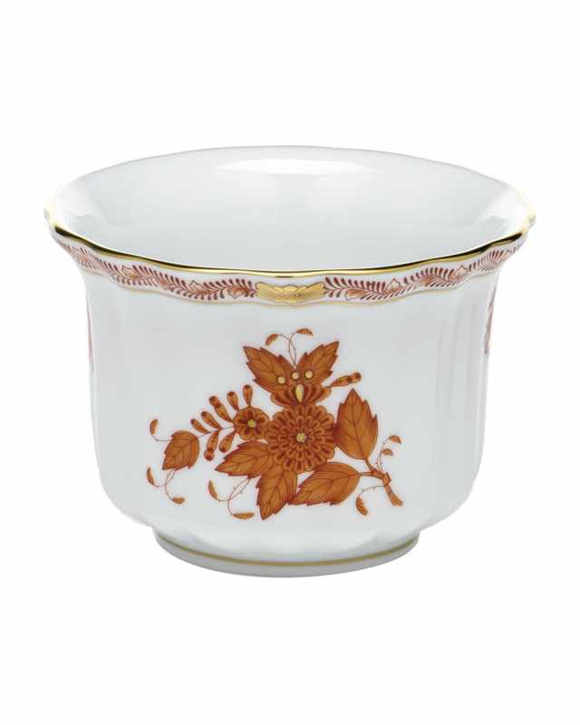 Chinese Bouquet Rust Mini Cache Pot