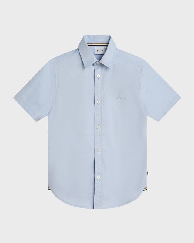 Boy's Short-Sleeve Button Shirt, 4-16