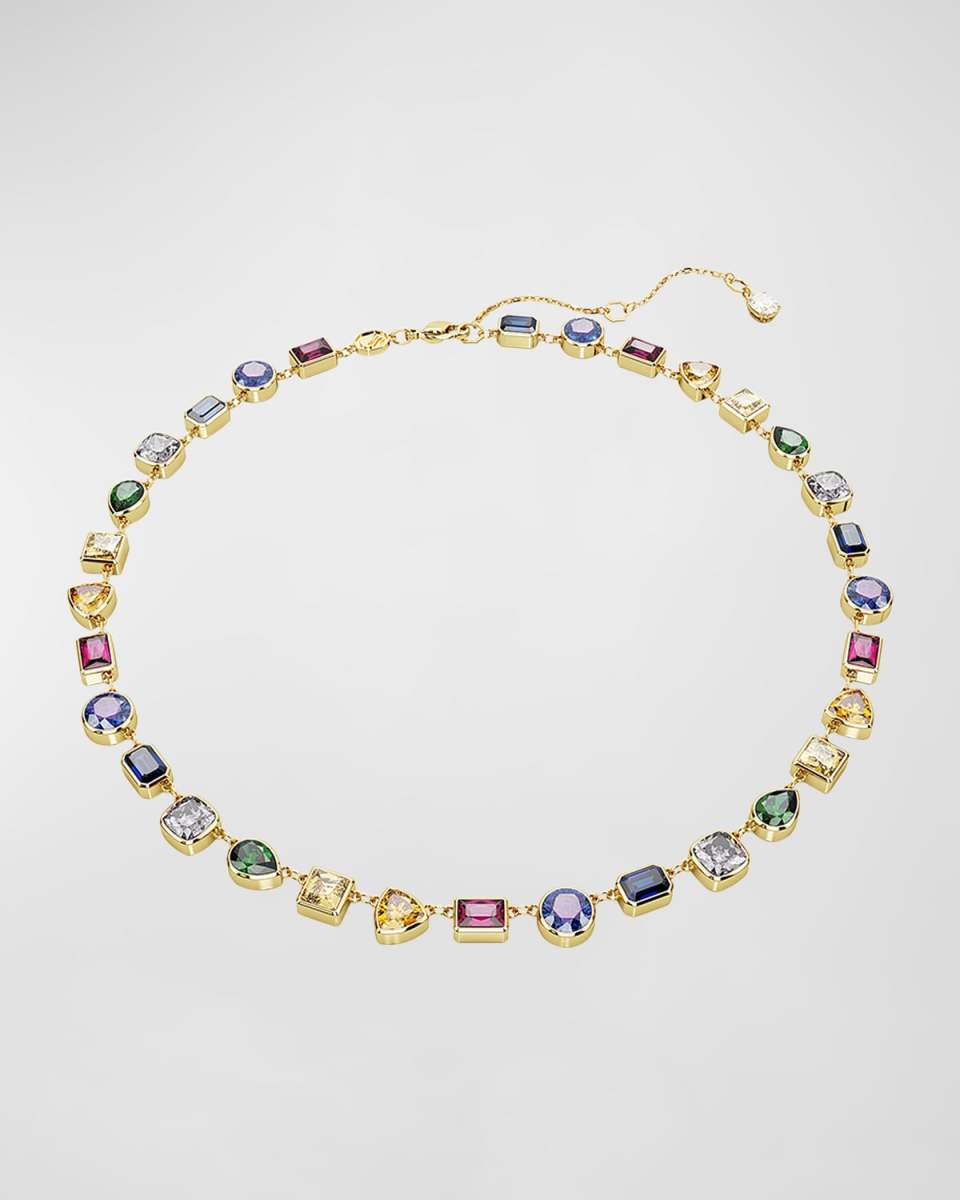 Stilla Gold-Tone Mix-Cut Multicolor Crystal Necklace