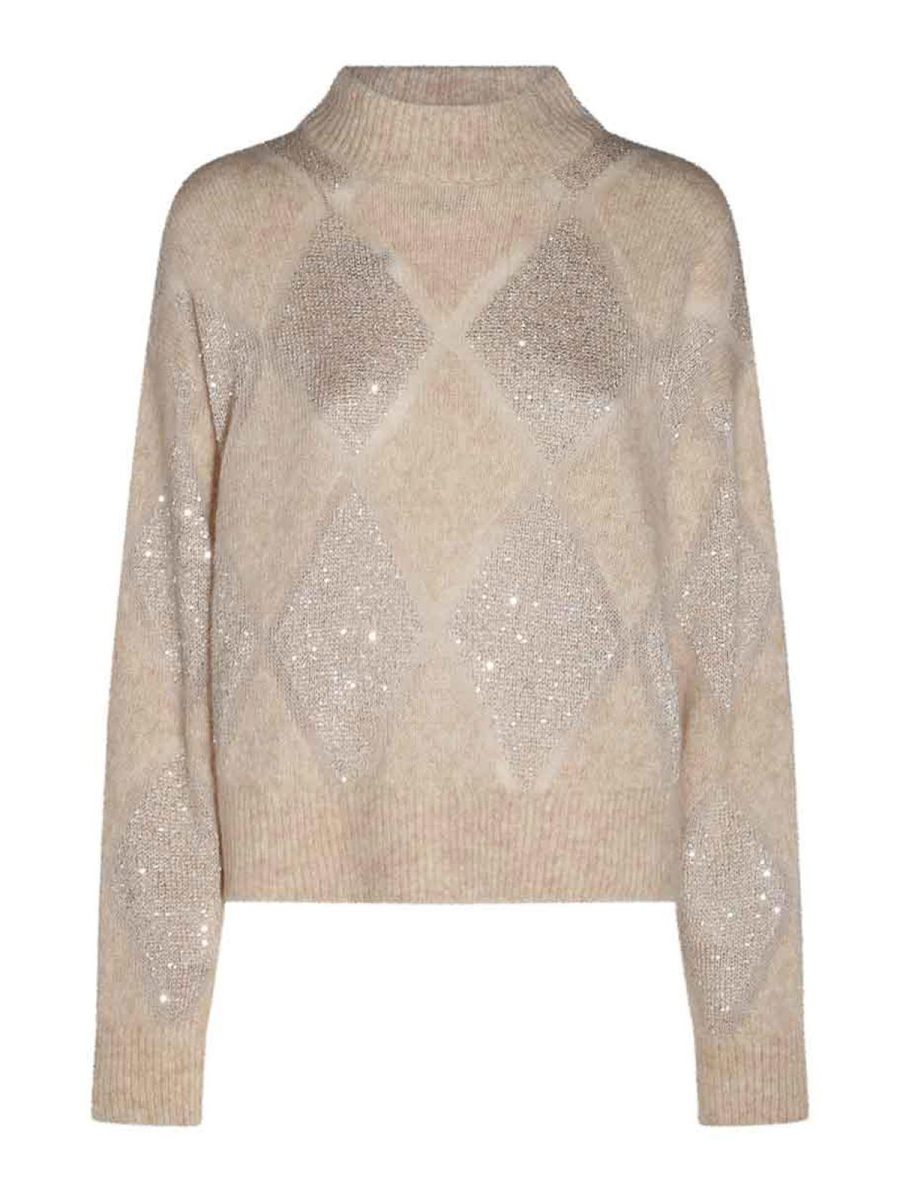 Brunello Cucinelli Pull Col Rond - Beige