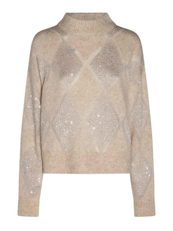Brunello Cucinelli Pull Col Rond - Beige