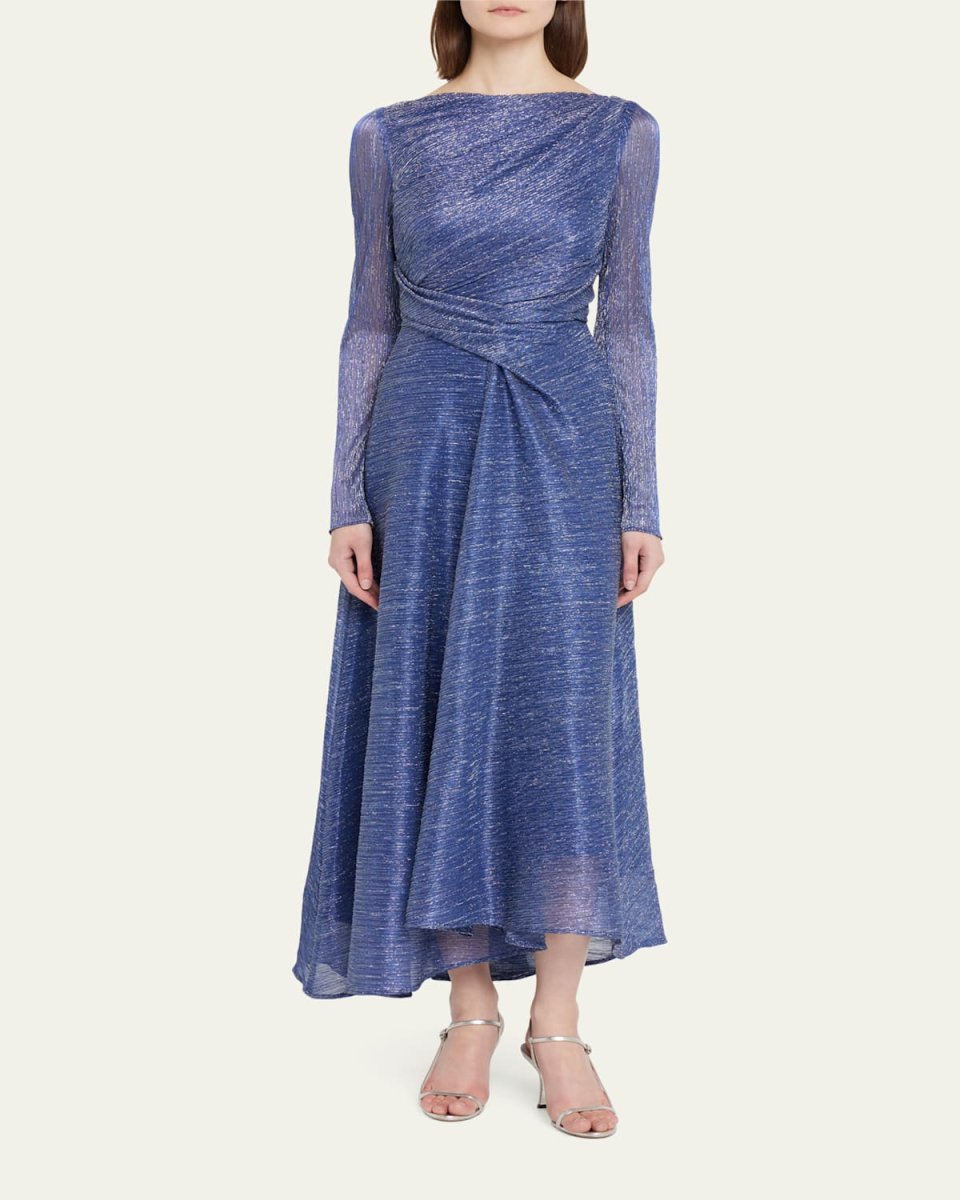 Metallic Voile A-Line Gown