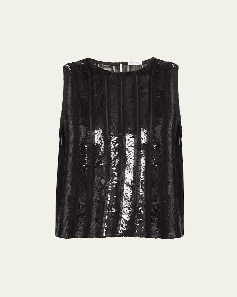 Sequin Striped Tank Top