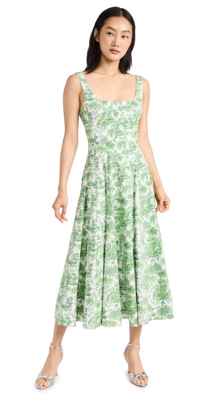 STAUD Wells Dress Clover Toile