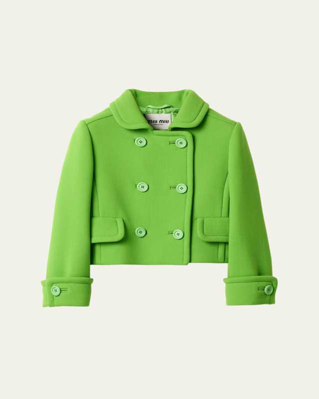 Natte Double-Breasted Cropped Wool Jacket