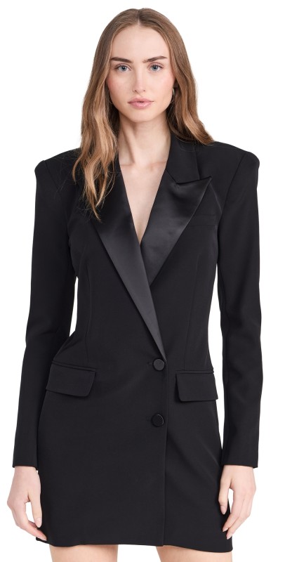 L'AGENCE Marlee Double Breasted Blazer Dress Black