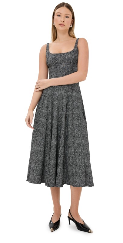 STAUD Wells Dress Textured Herringbone