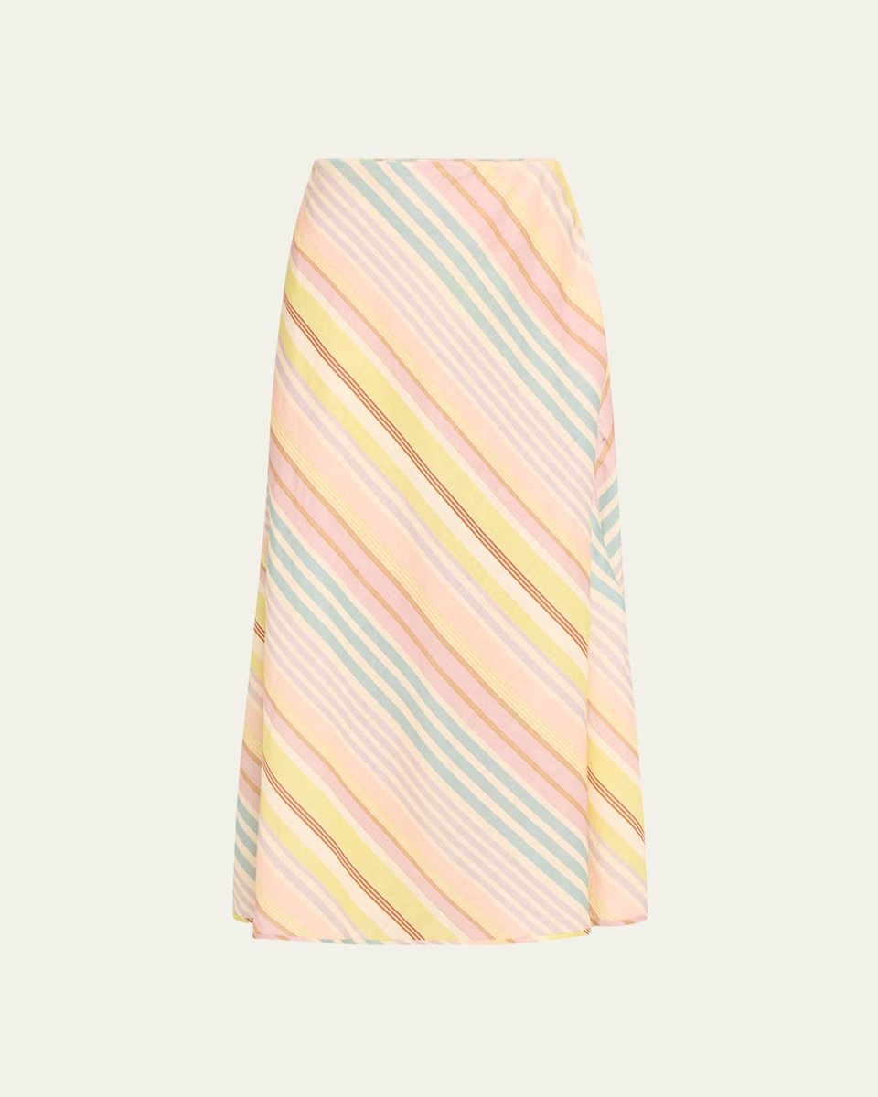 Halliday Striped Bias Maxi Skirt
