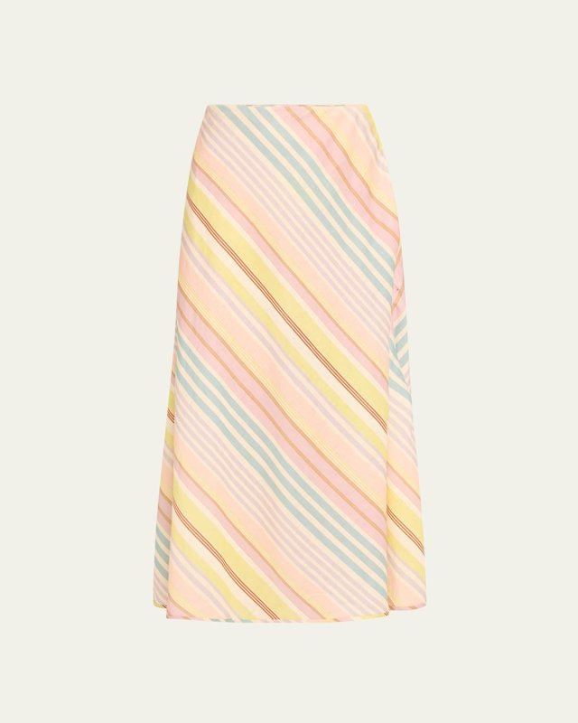 Halliday Striped Bias Maxi Skirt