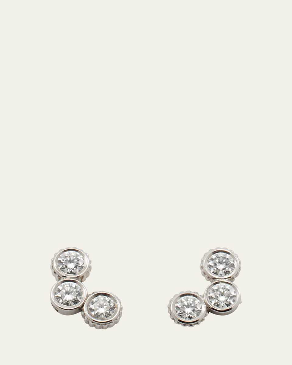 Clique Stud Earrings with Diamonds in White Gold