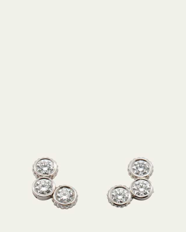 Clique Stud Earrings with Diamonds in White Gold