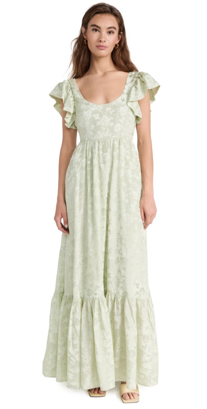 byTiMo Jacquard Open Back Dress Pistachio