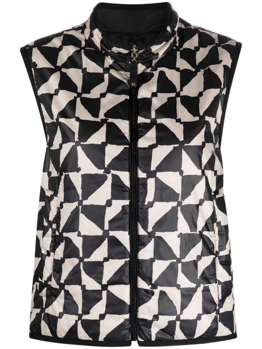 graphic-print gilet
