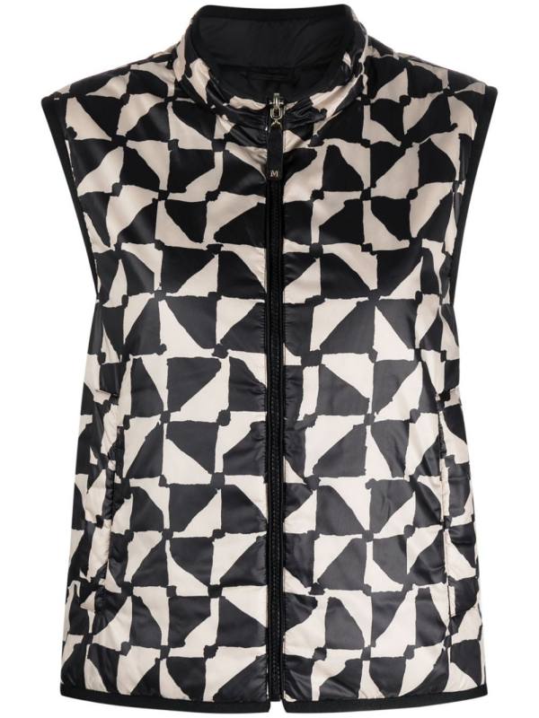 graphic-print gilet