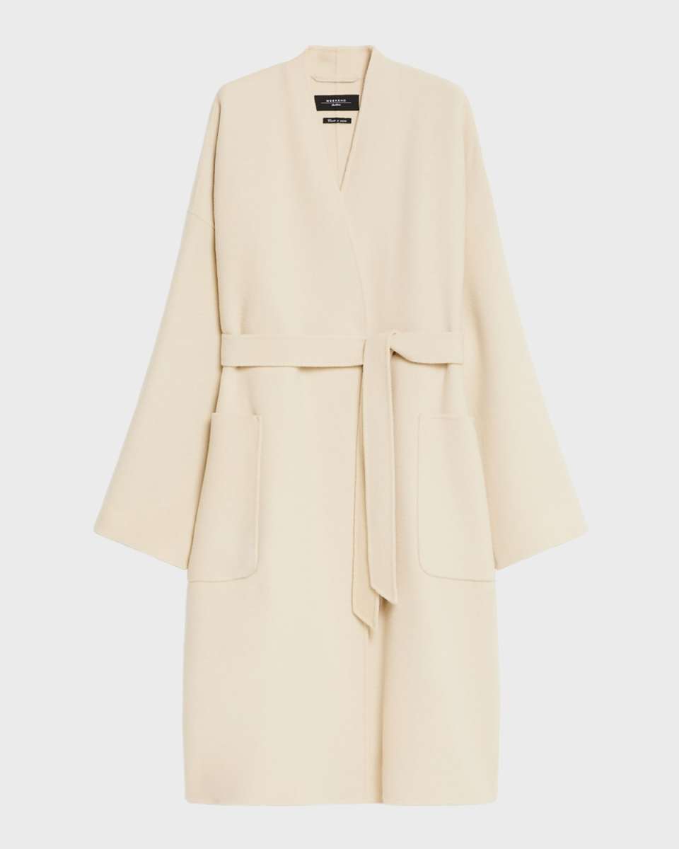 Eris Wrap-Front Virgin Wool Peacoat