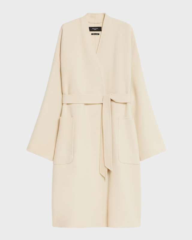 Eris Wrap-Front Virgin Wool Peacoat