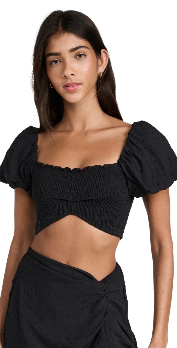 Peixoto Louisa Crop Top Black