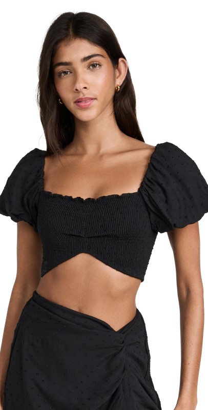 Peixoto Louisa Crop Top Black