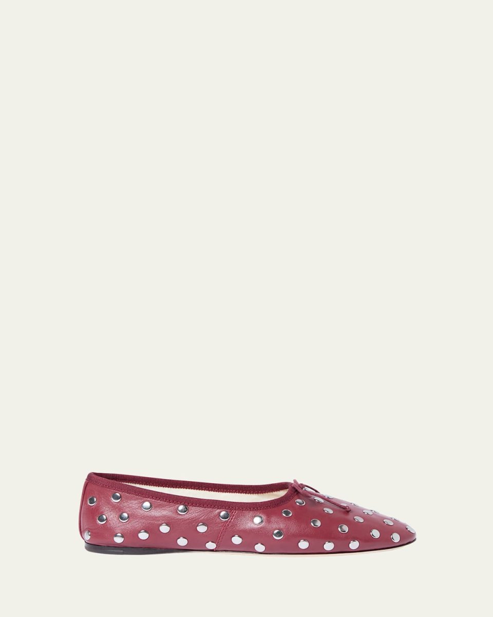 Landon Studded Leather Ballerina Flats
