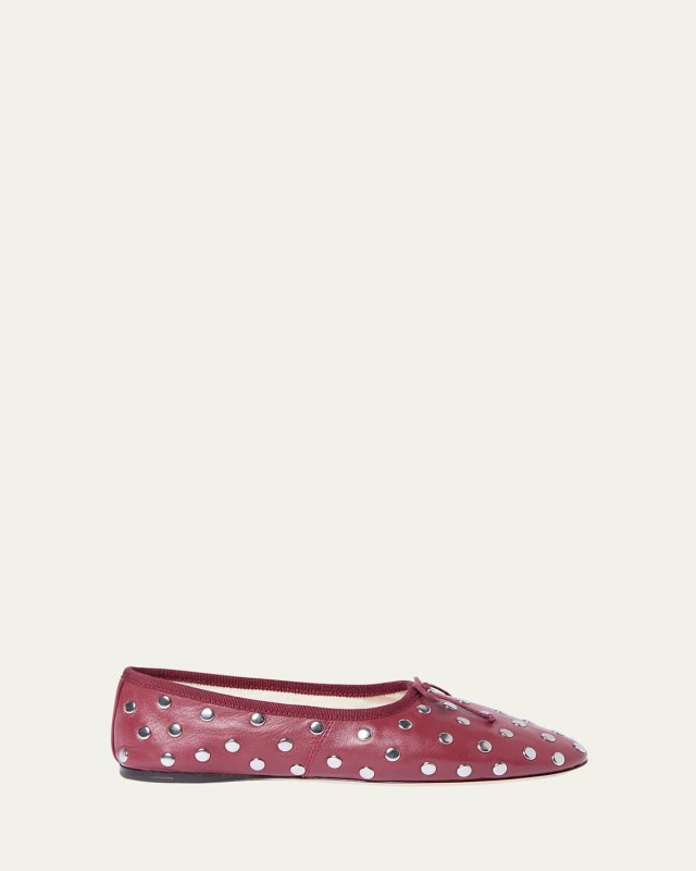 Landon Studded Leather Ballerina Flats