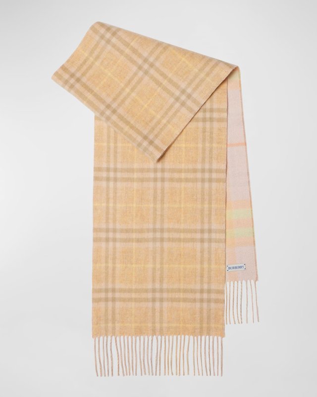Reversible Giant Check Cashmere Scarf