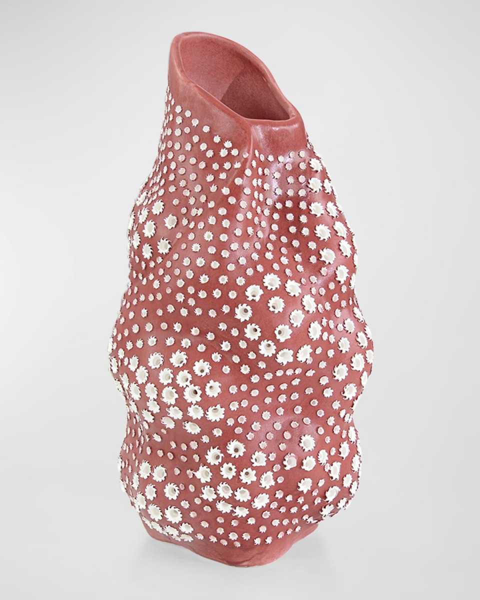 Hibiscus Red Porcelain Vase