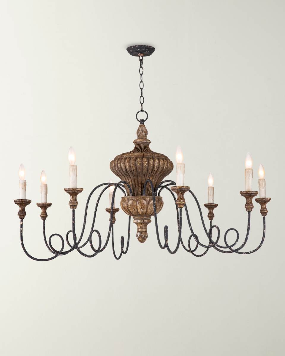 Wood Carved Chandelier