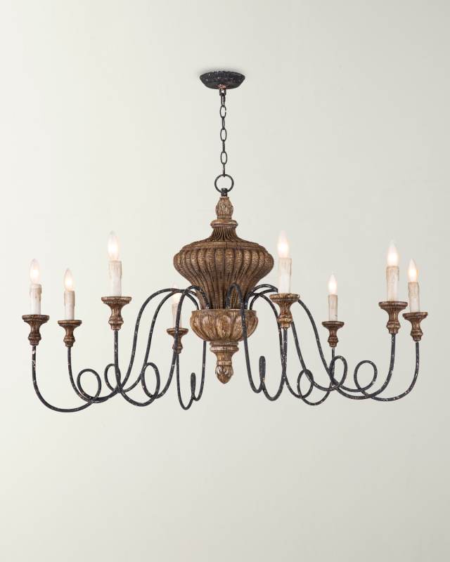 Wood Carved Chandelier