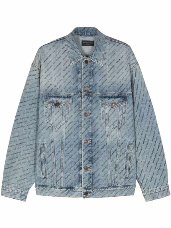 logo-print denim jacket