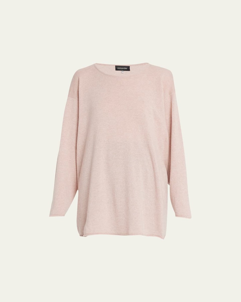 Side-Panelled A-Line Bateau Neck Sweater (Long)