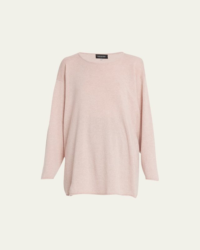 Side-Panelled A-Line Bateau Neck Sweater (Long)
