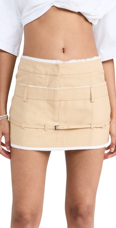 Jacquemus La Mini Jupe Caraco Skirt Beige