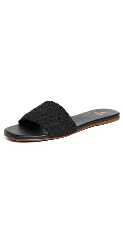 KAANAS Mallow Textured Band Slides Black