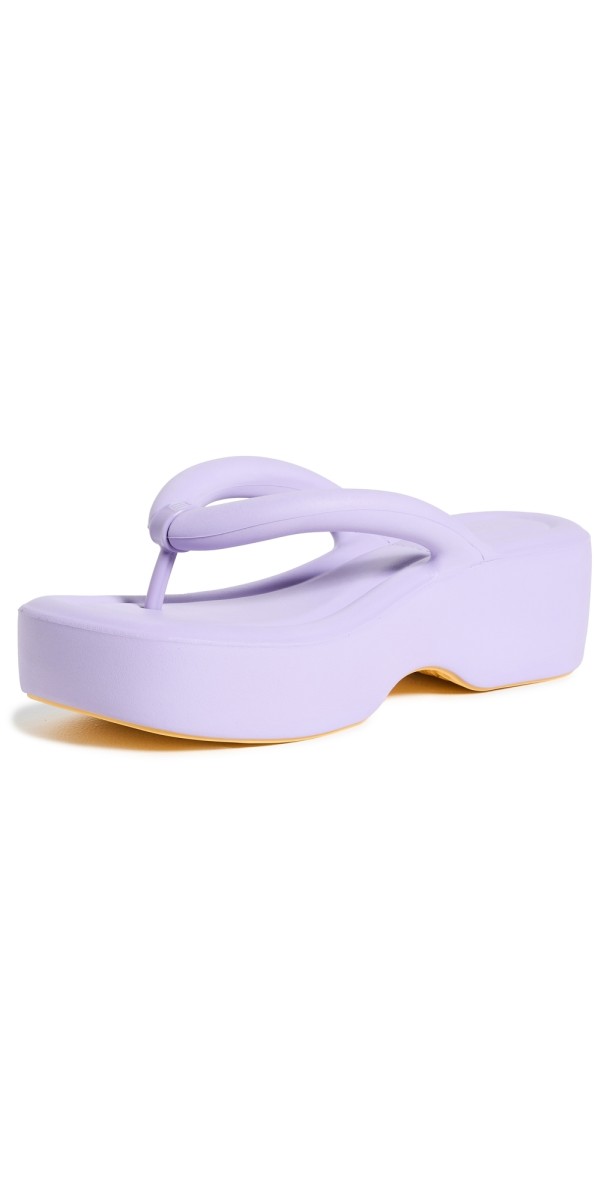 Melissa Free Plaform Flip Flops Lilac/Yellow