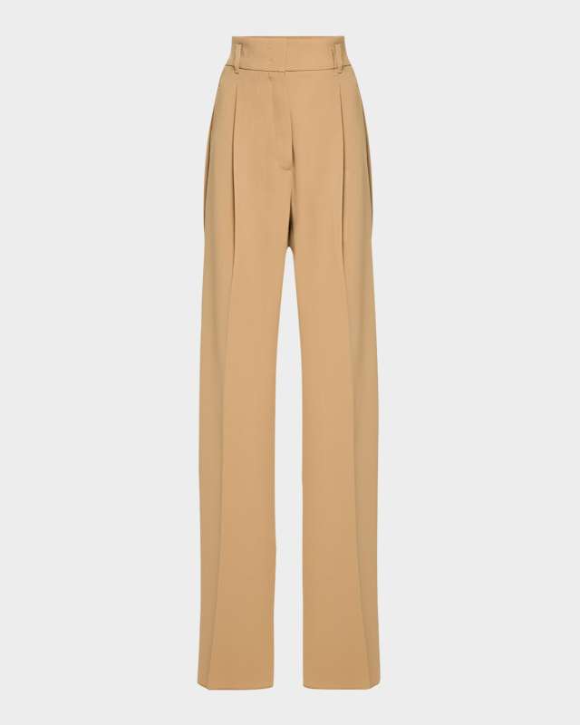 Marusca Pleated High-Rise Wool Pants
