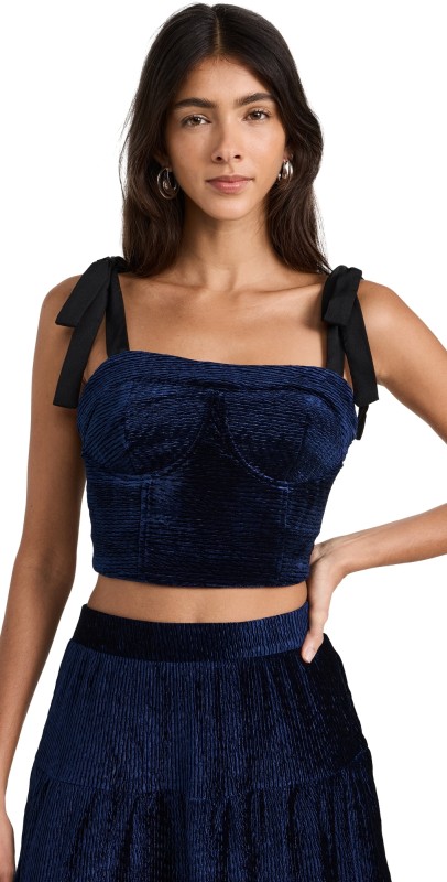 En Saison Micah Bustier Top Navy