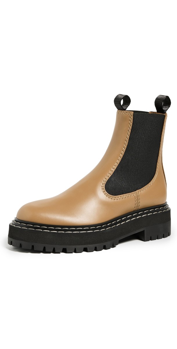 Proenza Schouler Lug Sole Chelsea Boots Dark Beige