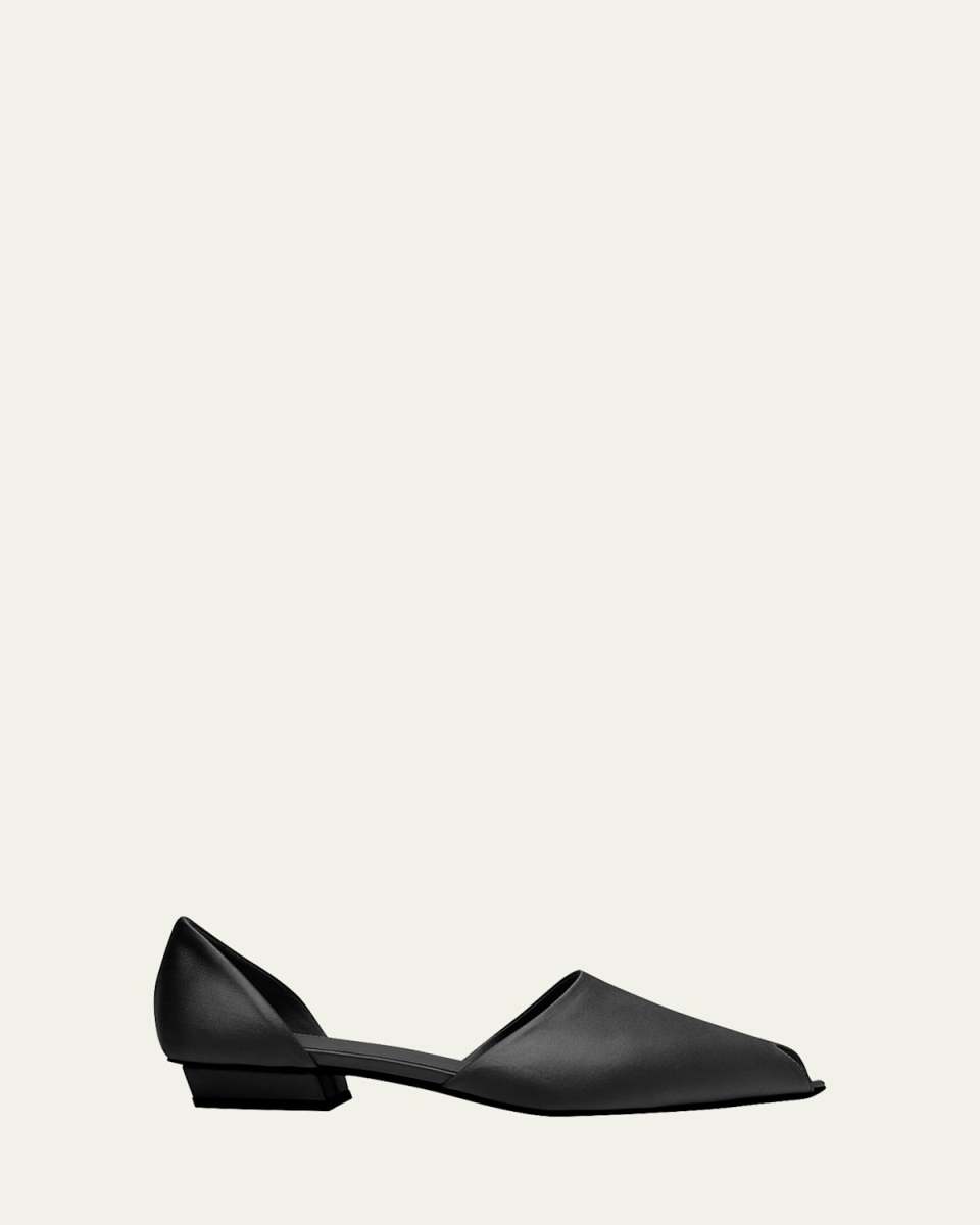 The Peep Toe Satin Flats