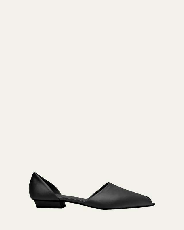 The Peep Toe Satin Flats