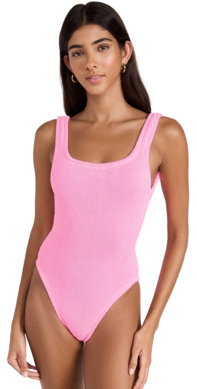 Hunza G Square Neck Swimsuit Bubblegum Pink