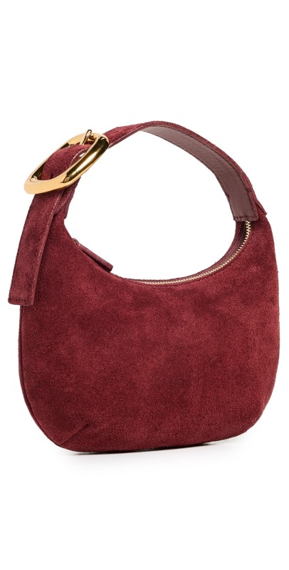 Madewell Suede Micro Buckle Hobo Bag Deep Merlot