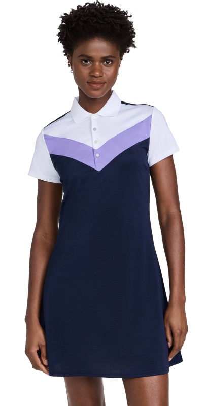 RLX Ralph Lauren Short Sleeve Air Tech Pique Polo Dress Refined Navy/Purple/White