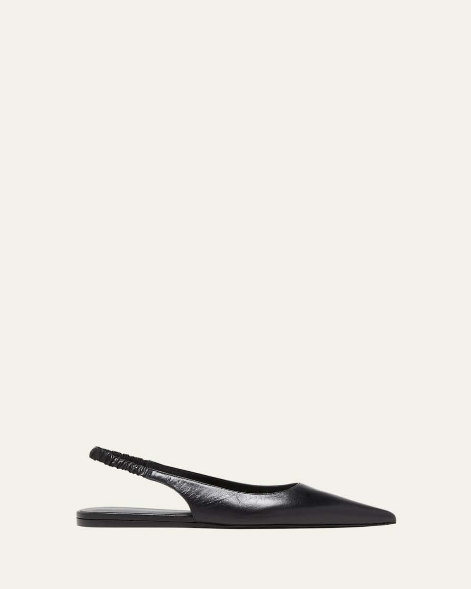 Spike Slingback Leather Flats