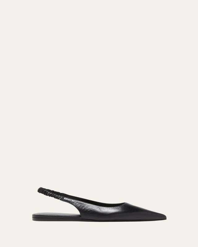 Spike Slingback Leather Flats